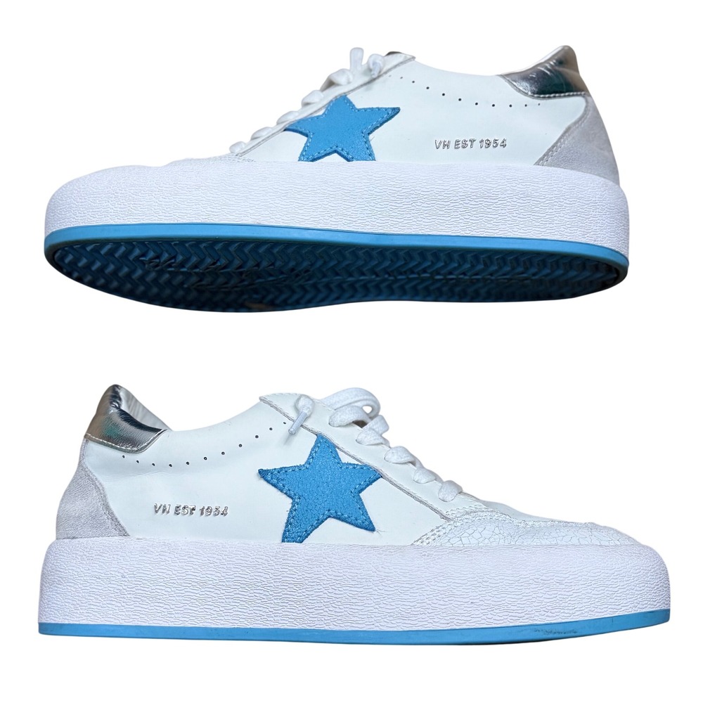 Vintage Havana Star Platform Sneakers Women Size 10 White/Blue